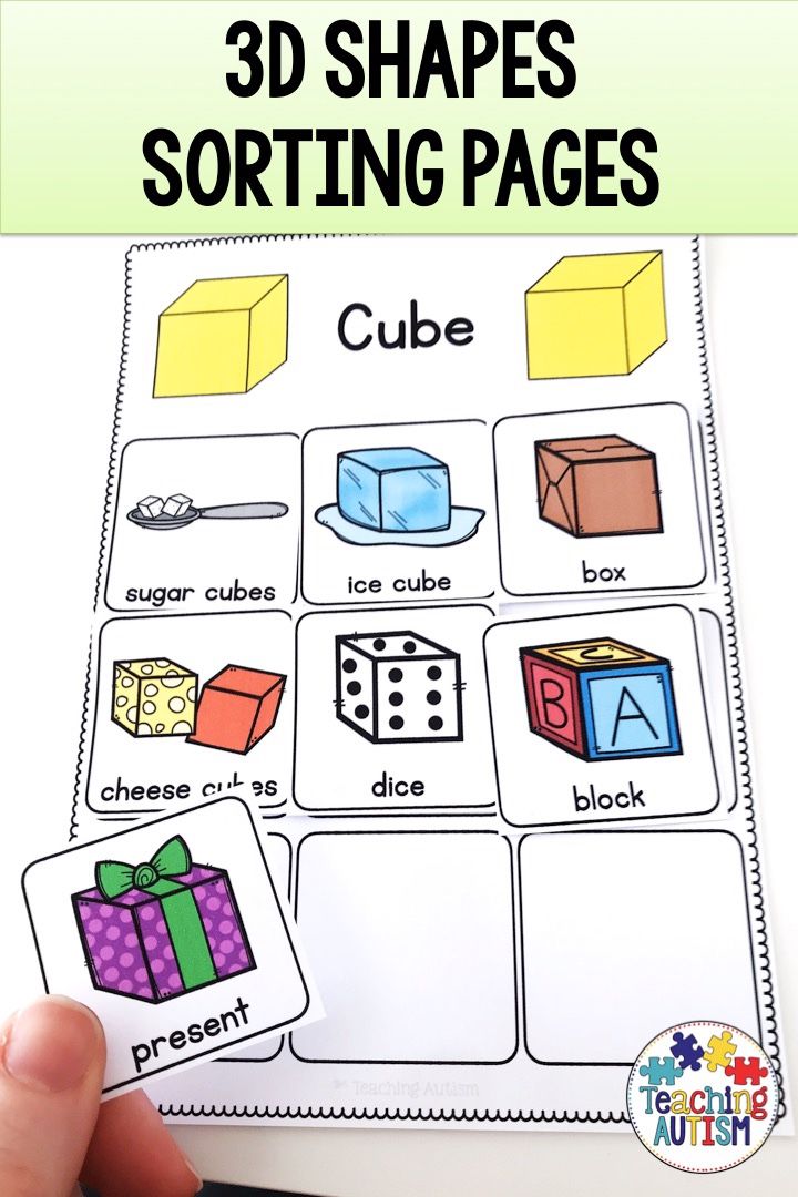 3D Shapes Sorting Activity | Shape activities kindergarten, Shapes