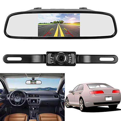 Car Rear View Reverse Backup HD Parking Camera License Plate IR Night Vision Kit