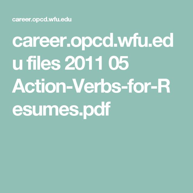 career.opcd.wfu.edu files 2011 05 ActionVerbsforResumes