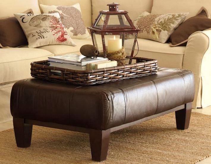 Leather Ottoman Coffee Table With Tray Leather Ottoman Coffee Table Ottoman Decor Leather Ottoman