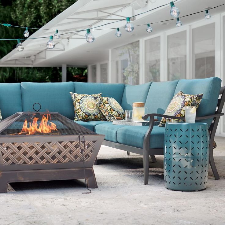 Hampton Bay Riley 3-Piece Metal Outdoor Sectional Set with ... Hampton Bay Riley 3-Piece Metal Outdoor Sectional Set with ... on Riley 3 Piece Sectional Charleston id=79368