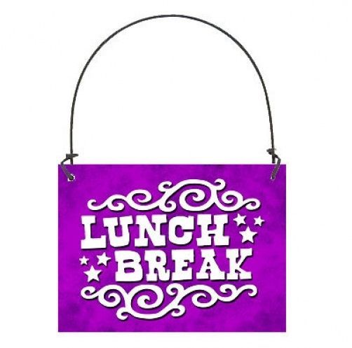 deco mini sign wood ornament lunch break cubicle printable lunch break signs