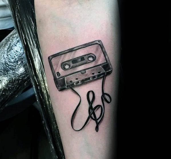 50 Cassette Tape Tattoo Designs For Men - Retro Ink Ideas (With images ...