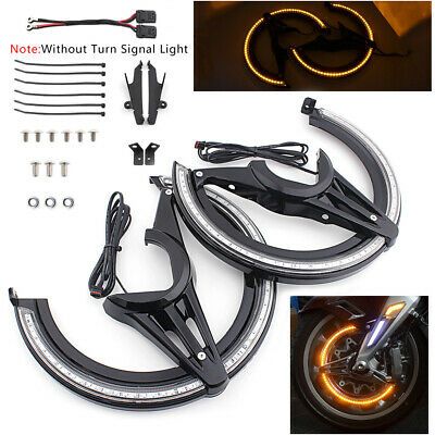 Black Brake Rotor Covers with LED Amber Light For Honda Goldwing GL1800