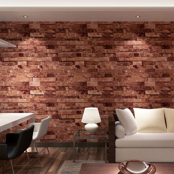 HANMERO Waterproof 3D Effect Wallpaper Red Brick Stone Pattern HANMERO Waterproof 3D Effect Wallpaper Red Brick Stone Pattern