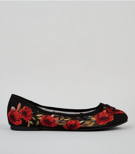 embroidered ballet pumps