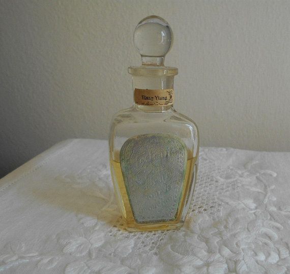 C Français Antique Edwardian Verre Parfum Flacon Ylang Ylang
