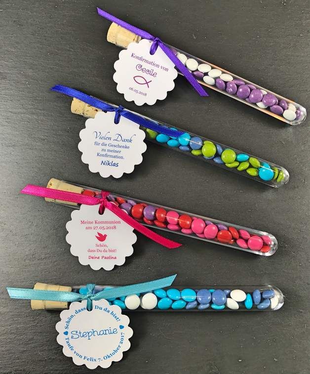 Sie erhalten Ihre Gastgeschenke komplett fertig dekoriert! Reagenzglas 150 x 16 ...
