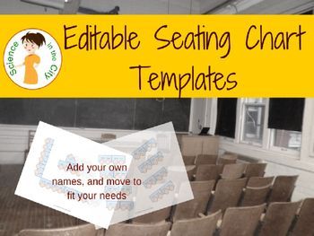 This set includes a variety of seating chart templates and seating arrangements. They are editable templates so that you can move desks or add classroom features and add student names as needed. These seating charts are great for subs for your own record