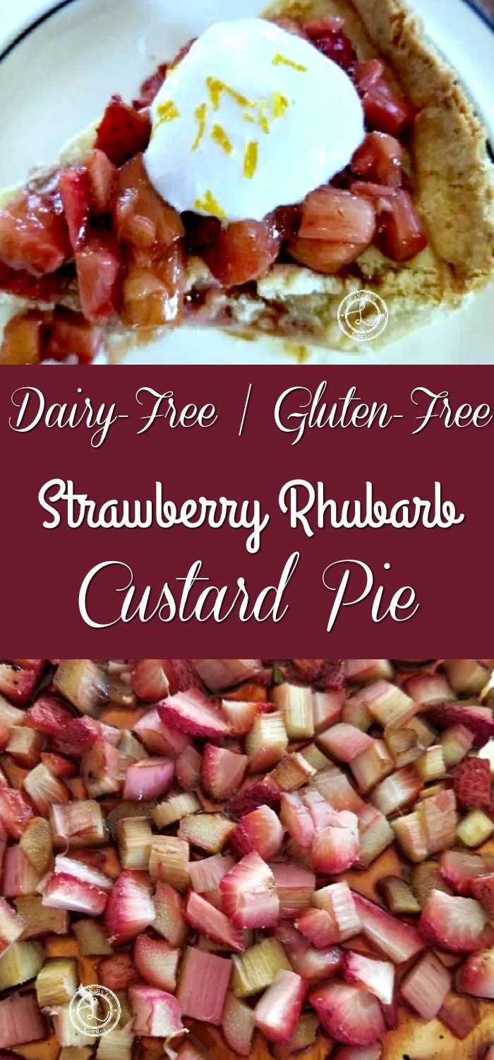 Strawberry Rhubarb Custard Pie is an old fashioned custard pie flavored with str...