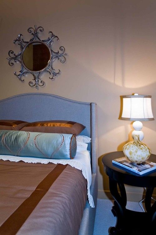 a copper color palette was our driving force in this ensuite