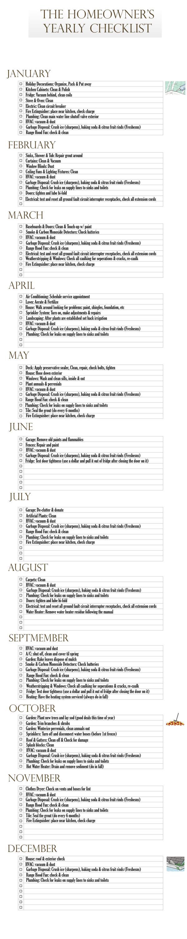 weekly house chores