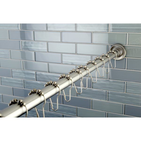 Edenscape 72 Adjustable Straight Fixed Shower Curtain Rod Rods Kingston Brass Shower Curtain Rods, Brushed Nickel Shower Curtain Rod Straight Fixed