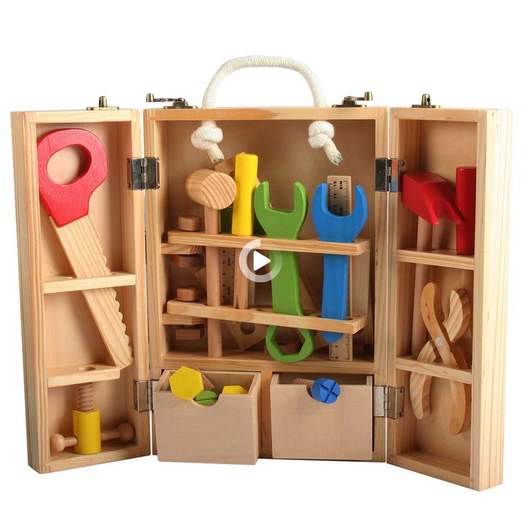 Caja De Herramientas Madera Juguete Didáctico Montessori Caja De Herramientas Madera Juguete Didáctico Montessori