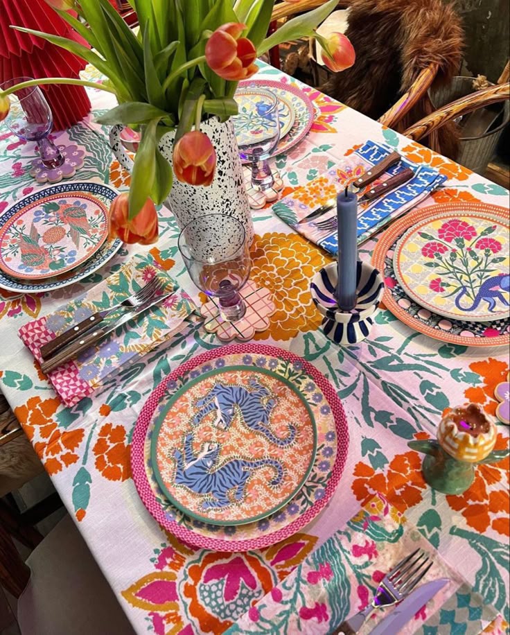Ellen Merchant Dinnerware Colorful Table Setting Dinner Party Table ellen-merchant-dinnerware-colorful-table-setting-dinner-party-table