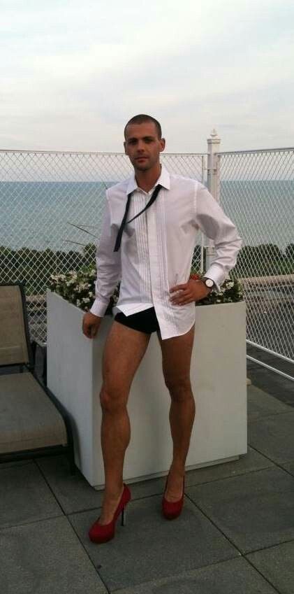 man on the high heels