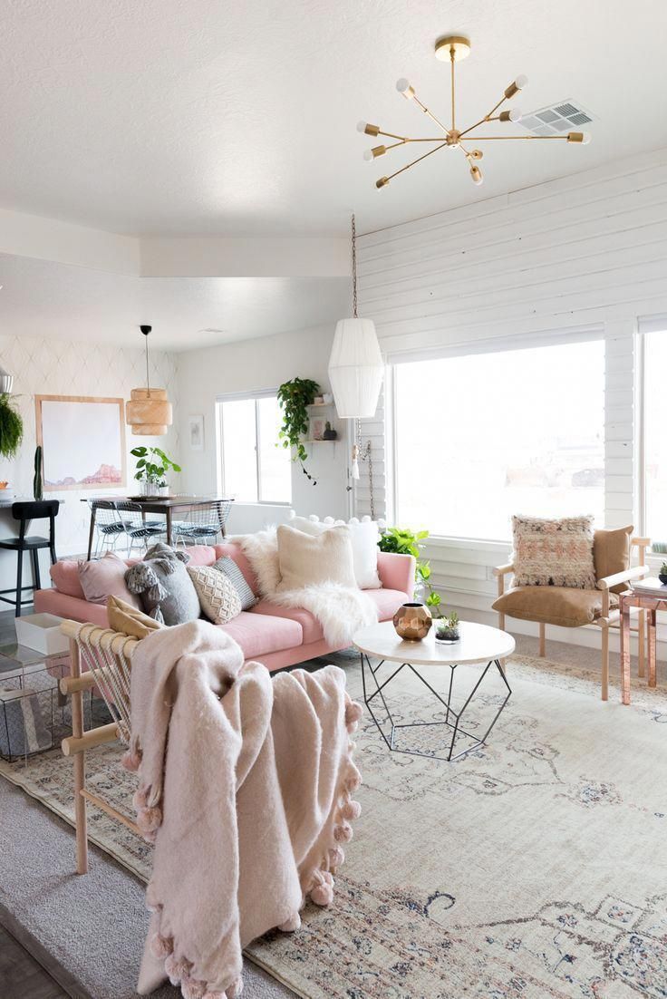 This Living Room Is So Collected And Cozy Love The Pink Couch This Living Room Is So Collected And Cozy Love The Pink Couch Br Light Dowel Chairs From Vintage Revivals Bohohomeinspiration