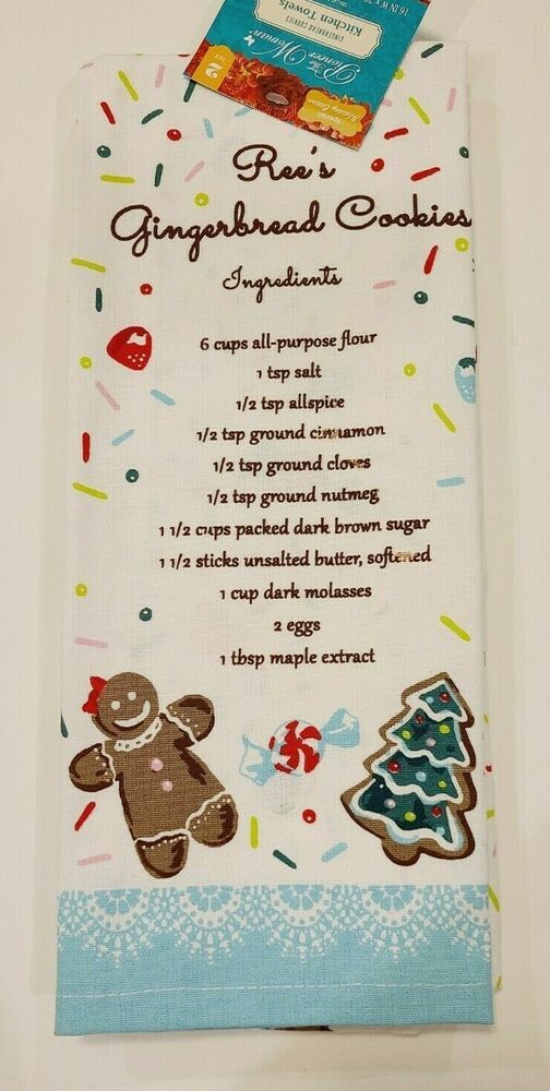 THE PIONEER WOMAN REE'S GINGERBREAD COOKIES SET OF 2 CHRISTMAS KITCHEN TOWELS THE PIONEER WOMAN REE'S GINGERBREAD COOKIES SET OF 2 CHRISTMAS KITCHEN TOWELS