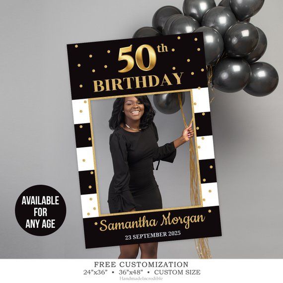 Silver and Black Selfie Frame Poster
