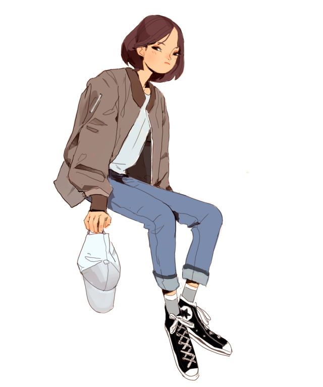 character anime drawing illustration pose reference inspiration bomber sitting references female manga animation concept hair cartoon poses sketch expression portraits