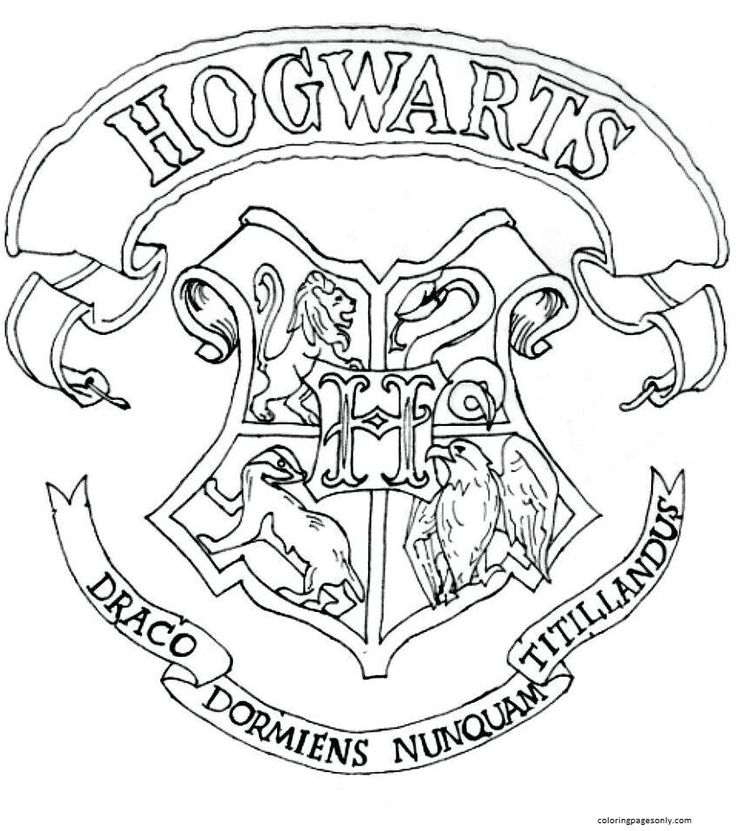 Hogwarts Crest Coloring Pages - Harry Potter Coloring Pages - Coloring