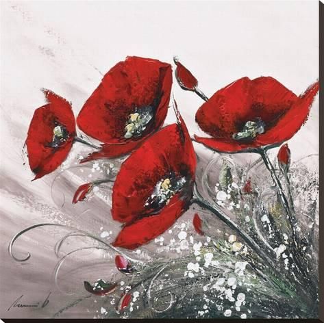 Reproduction Aquarelle Coquelicot Peinture De Fleur Violet