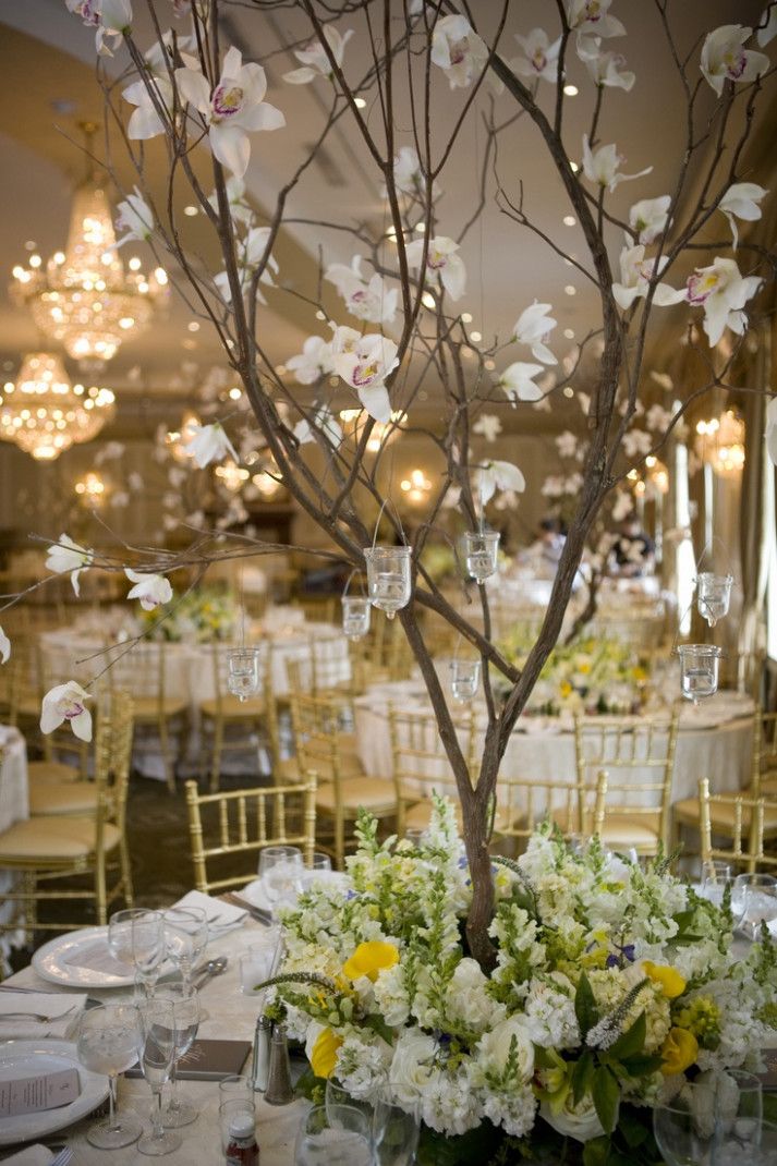 Wedding Centerpieces Tree Floral Arrangements Summer Wedding