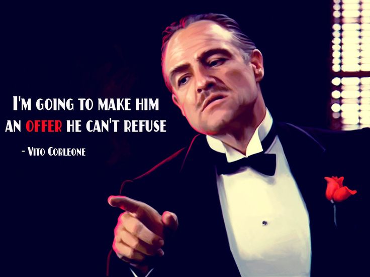 Image result for godfather make him an offer | Best movie quotes, Movie