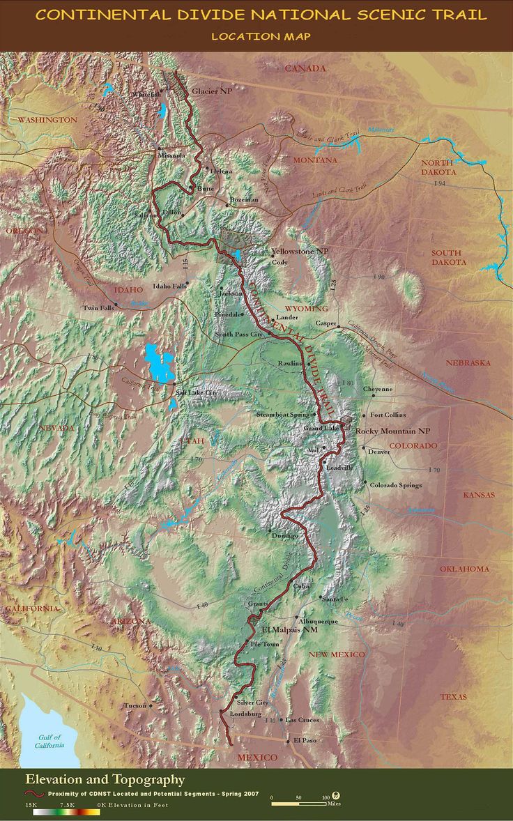 Continental Divide Wyoming Map Continental Divide Trail Map Hiking map, Continental divide, Thru hiking