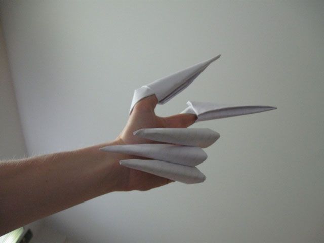 How to make Origami Claws - Paper Big Monster Dinosaur Nails, Origami Claws - Yo