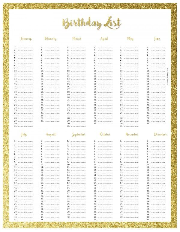 free birthday list template photo booths pinterest free