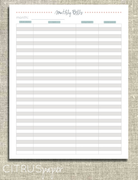 money log sheet