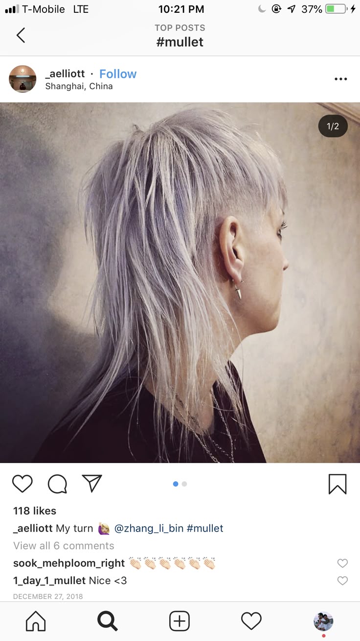 Shaved Sides Can I Keep Going With The Rest Mullet Hairstyle Half Shaved Hair Woman Shaving