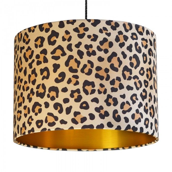 Leopard Animal Print Drum Lampshade Gold Decor Bedroom Furniture Leopard Animal Print Drum Lampshade, Animal Print Drum Lamp Shade