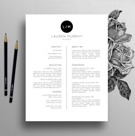 Creative Resume Template + CV Template, Cover Letter, References, Mac / PC | Professional Resume Template, Instant Digital Download, Lauren