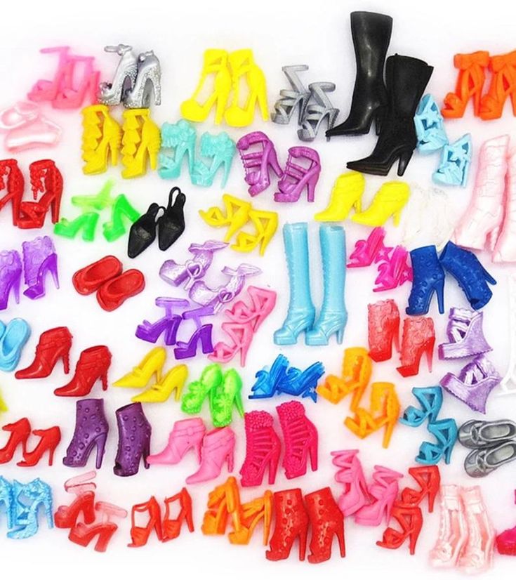 10 Pairs High Quality Different Styles Multicolor Plastic High Heels Shoes  For Barbie Doll