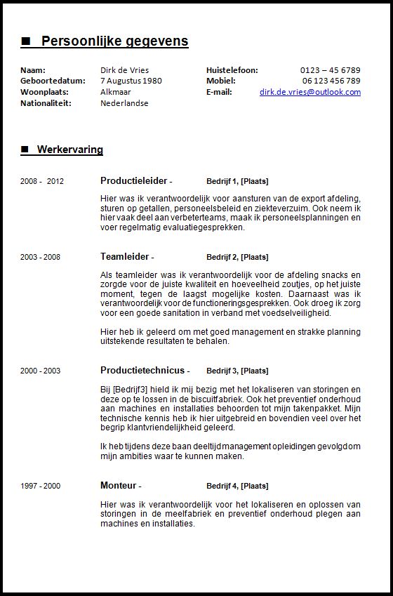 curriculum vitae downloaden