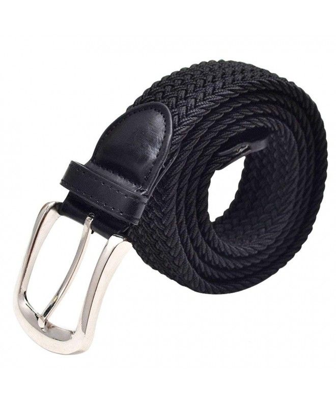 Women/'s Braided Woven White Belt w//Buckle