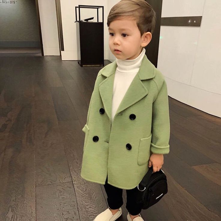Winter Grid Jackets Boys Girls Woolen Double Ted Baby Boy Trench Coat Lapel Autumn Kids Outerwear Coats Wool Overcoat In 2022 Outfits Outerwear Coats Wool Coat Overcoat, Baby Boy Winter Pea Coats