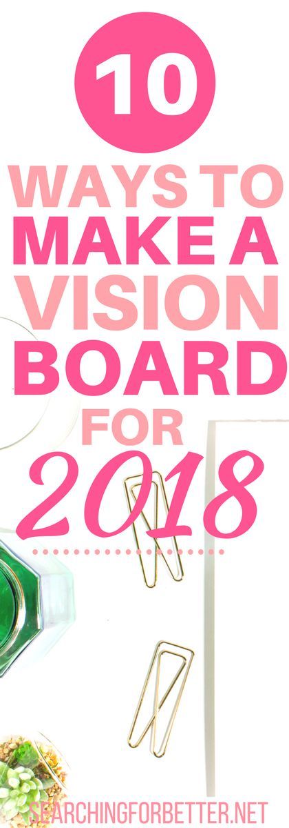 10 Ideas To Make A Vision Board For 2018. With the start of the new year, I read this at the perfect time!! I can't wait to get started. This article has so much #inspiration and #ideas on how to create a vision board!! If you're looking for a way to stay #motivated towards your goals, YOU NEED THIS!! It even comes with examples to give you even MORE #inspiration. LOVE!! #goals #dreambig #2018 #newyear