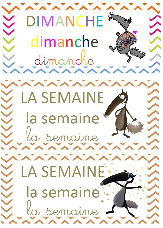 Etiquette Jour De La Semaine Maternelle semaine du Loup qui | Étiquette loup, Étiquette jour de la semaine, Loup