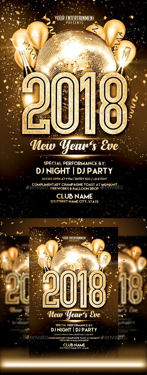 new year flyers template