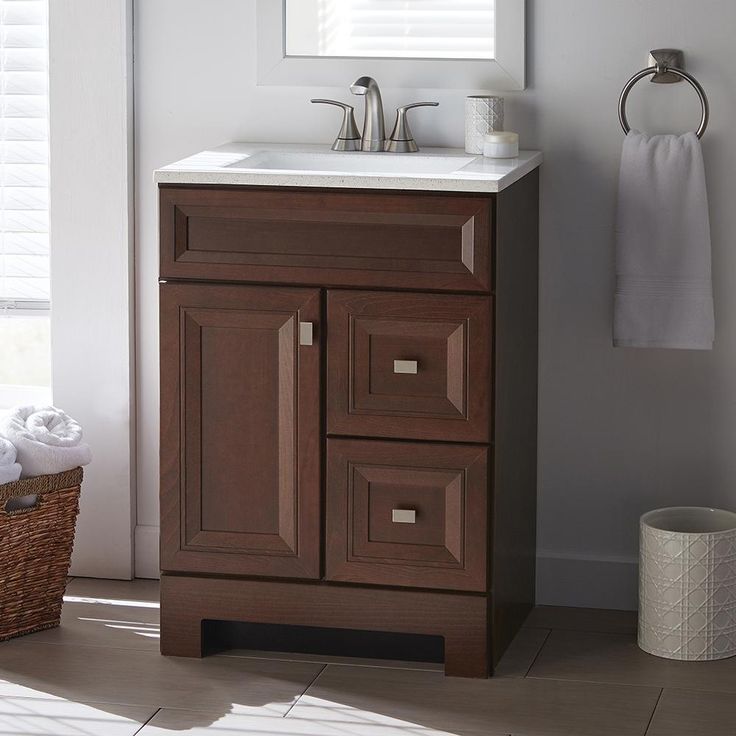 Home Decorators Collection Sedgewood 24 1 2 In Configurable Bath Vanity Dark Cognac With Solid Surface Top Arctic White Sink - Home Depot 24 Bathroom Vanity With Sink Home Decorators Collection Sedgewood 24 1 2 In Configurable Bath Vanity Dark Cognac With Solid Surface Top Arctic White Sink - Home Depot 24 Bathroom Vanity With Sink