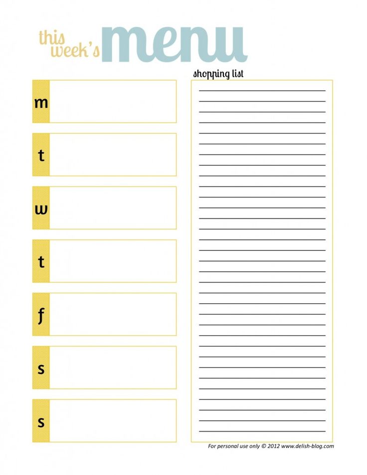 printable meal planners