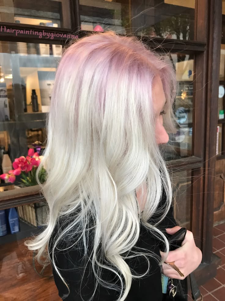 stunning platinum hair subtle rose gold shadow root stunning platinum hair subtle rose gold shadow root