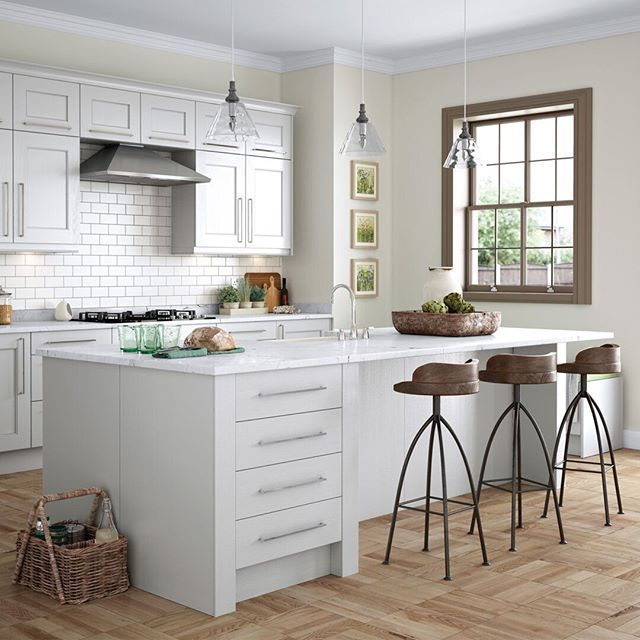 79 Collection White kitchen cabinets and grey walls for New Design