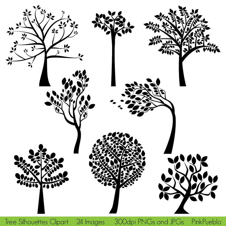 Tree Silhouettes Clipart Clip Art Family Tree Clipart Clip Art Commercial And Personal Use Family Tree Stock Vectors Vector Clip