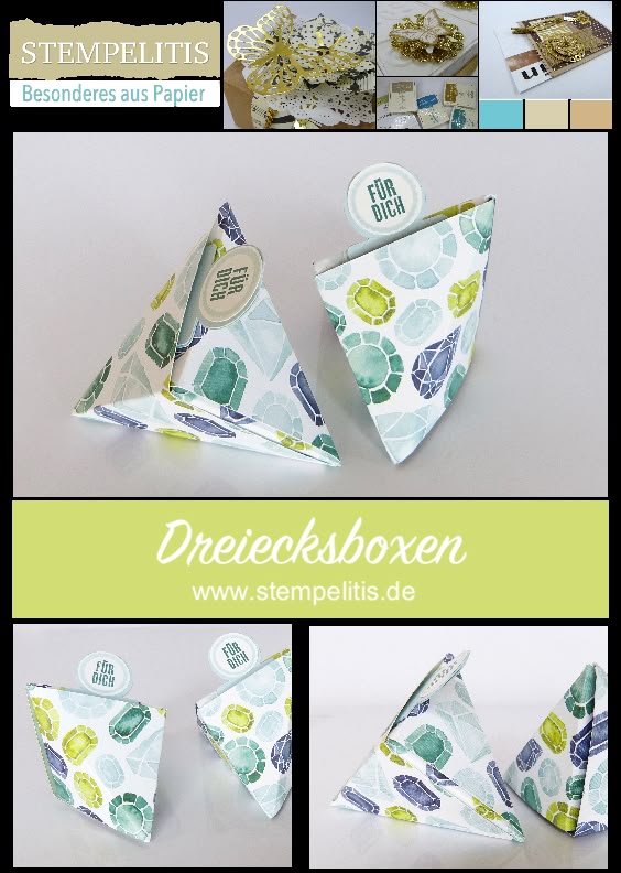 Aus einem Streifen Designerpapier schnell gebastelt. Tutorial auf YouTube von ww...