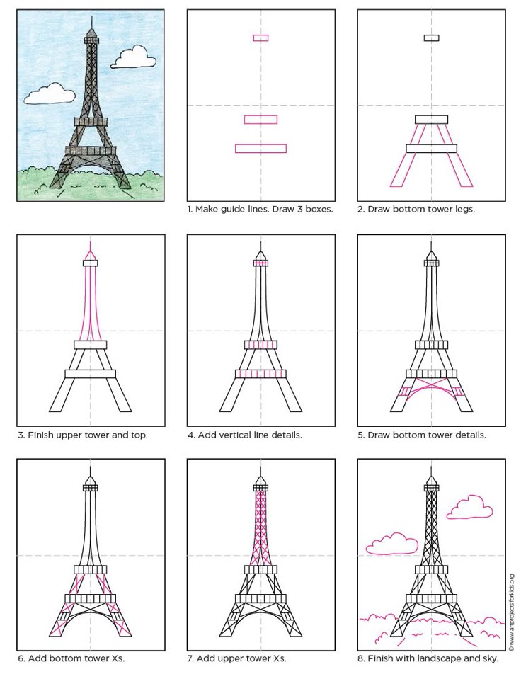 draw the eiffel tower free pdf tutorial howtodraw directdraw eiffeltower by