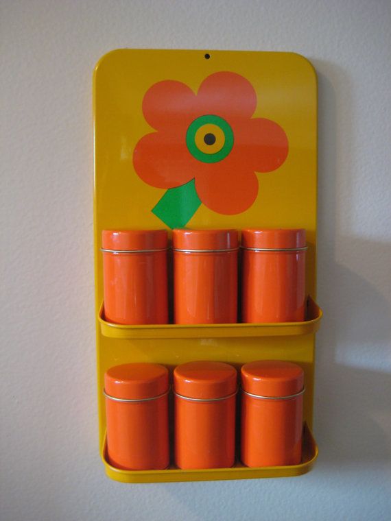 Retro Kitchen Set Of Spice Tins Retro Kitchen Set Of Spice Tins